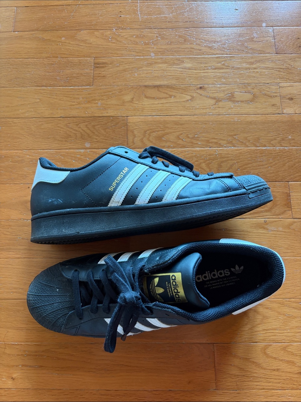 adidas Black and White Superstar Sneakers